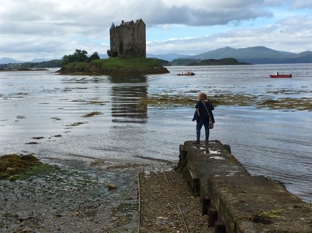 Me, waiting for boat over to Castle Stalker